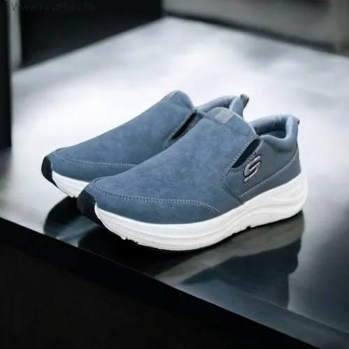 Men's Casual Grey Synthetic Leather Sneakers