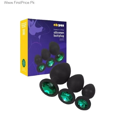 Jeweled Silicone Butt Plug Set