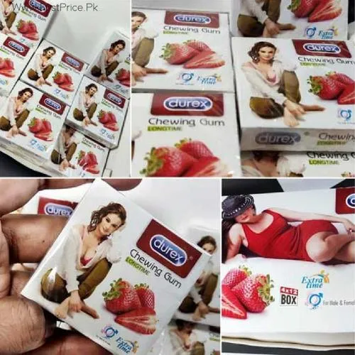 Durex Strawberry Chewing Gum Long Time For Male & Female